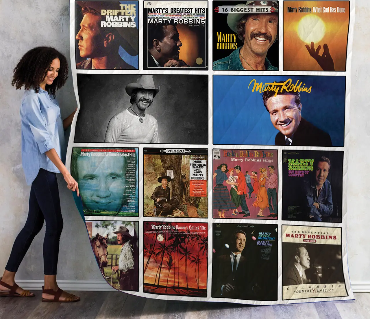 Marty Robbins Quilt Blanket 01 and Home Decor