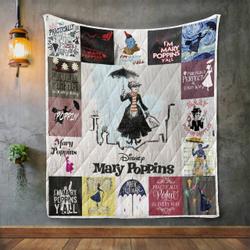 Mary Poppins T-Shirt Quilt Blanket and Home Decor