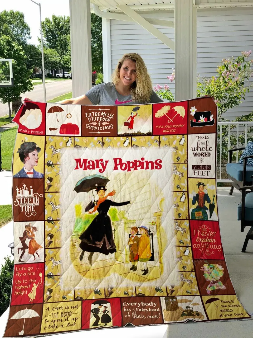 Mary Poppins Walt Disney Quilt Blanket Gift Birthday Christmas Julie Andrews and Home Decor