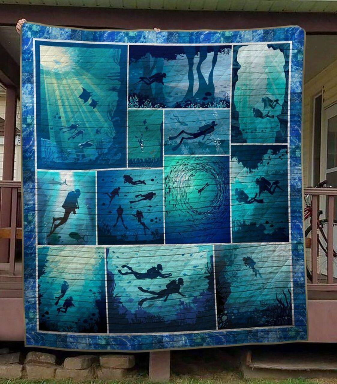 Master Diver Scuba Diving Quilt Yy53965 Fuct1209 and Home Decor