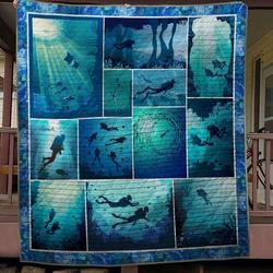 Master Diver Scuba Diving Quilt Yy53965 Fuct1209 and Home Decor