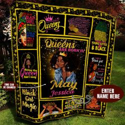 May Black Girl Personalized Quilt Blanket Bbb030618Mh and Home Decor