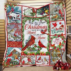 May The Simple Joys Of Christmas Warm Your Heart And Fill Your Home Cardinal Quilt Fva and Home Decor
