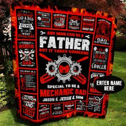 Mechanic Dad Personalized Quilt Blanket Bbb080624Sm and Home Decor