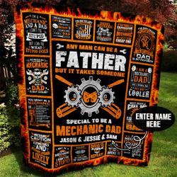 Mechanic Dad Personalized Quilt Blanket Bbb080625Sm and Home Decor