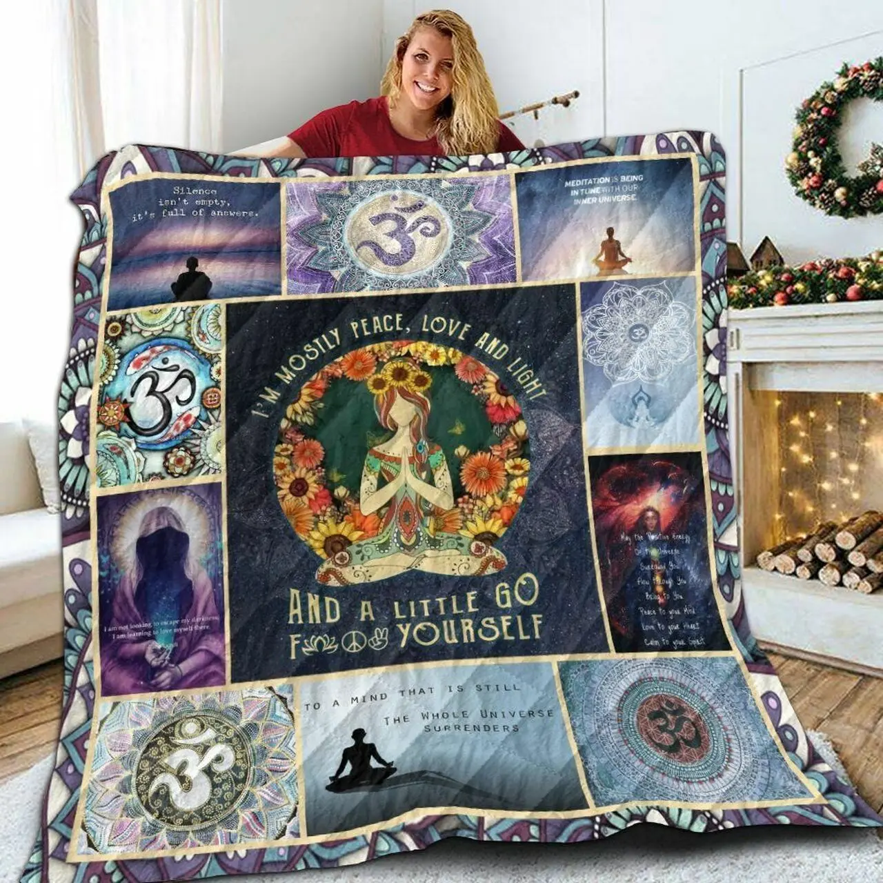 Mediation Girl 3D Customized Quilt and Home Decor