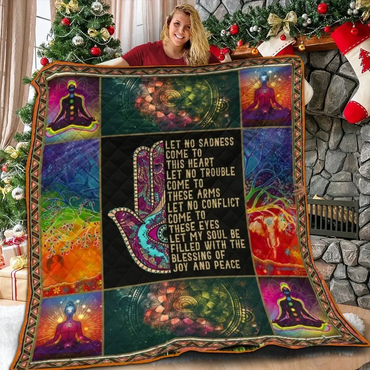 Meditation Chakra B3 3D Customized Quilt and Home Decor