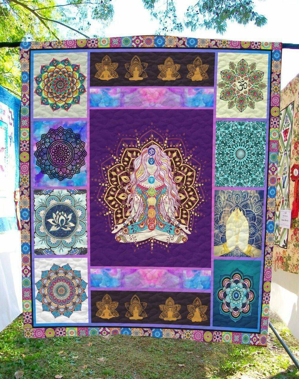 Meditation Girl Mandala N 3D Customized Quilt and Home Decor