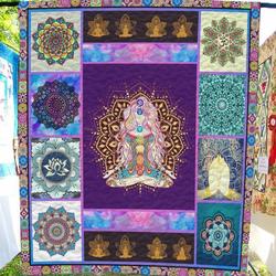 Meditation Girl Mandala N 3D Customized Quilt and Home Decor