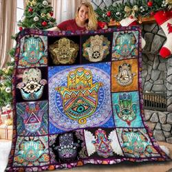Meditation Hamsa B1 3D Customized Quilt and Home Decor