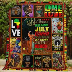 Melanin July Queen Blanket Kc1307 Quilt and Home Decor