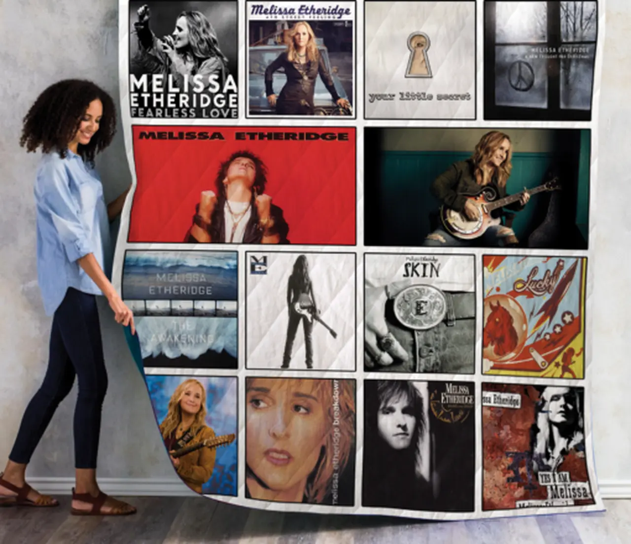 Melissa Etheridge Albums Quilt Blanket 02 and Home Decor