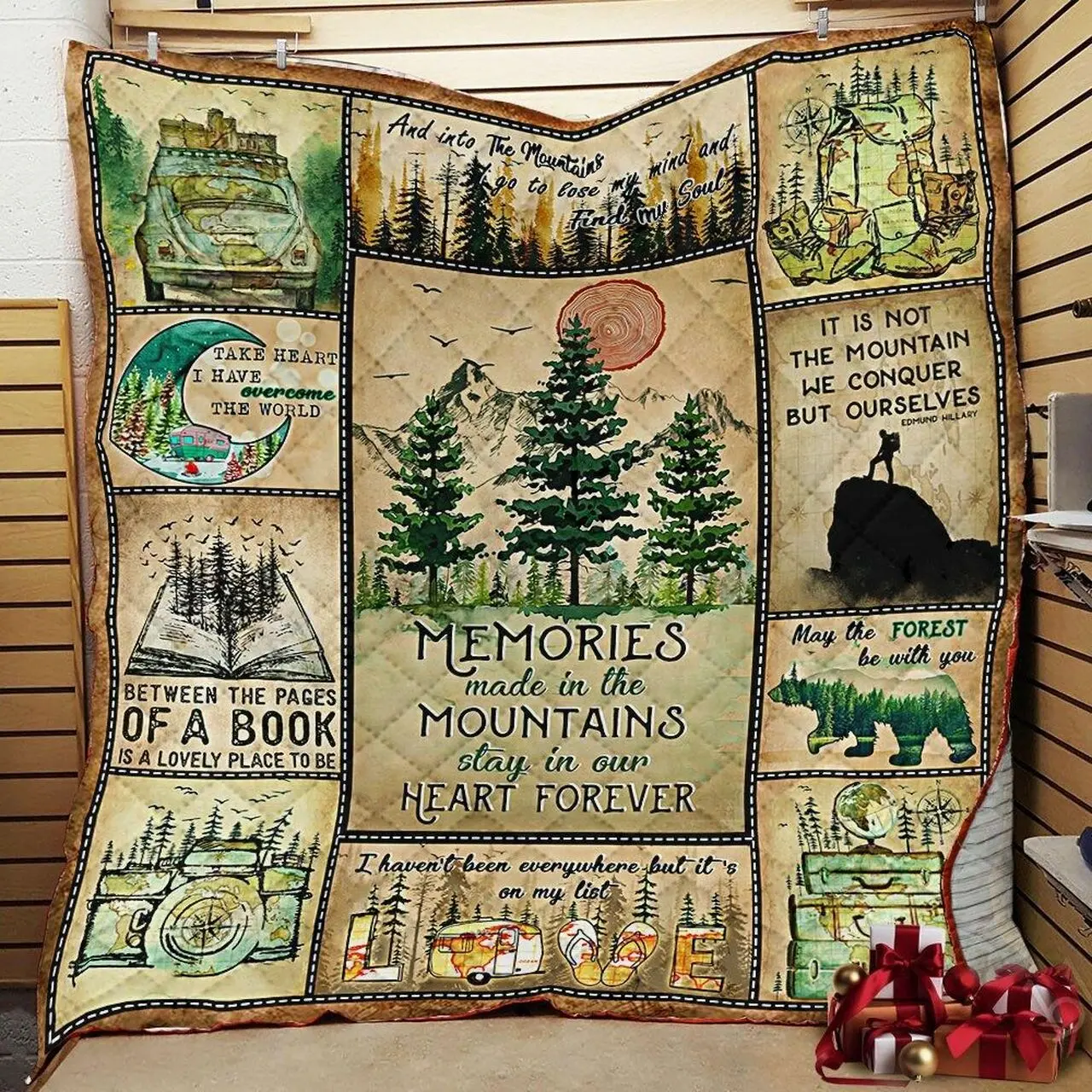 Memories Made In The Mountain Stay In Our Heart Forever Quilt Dxp and Home Decor