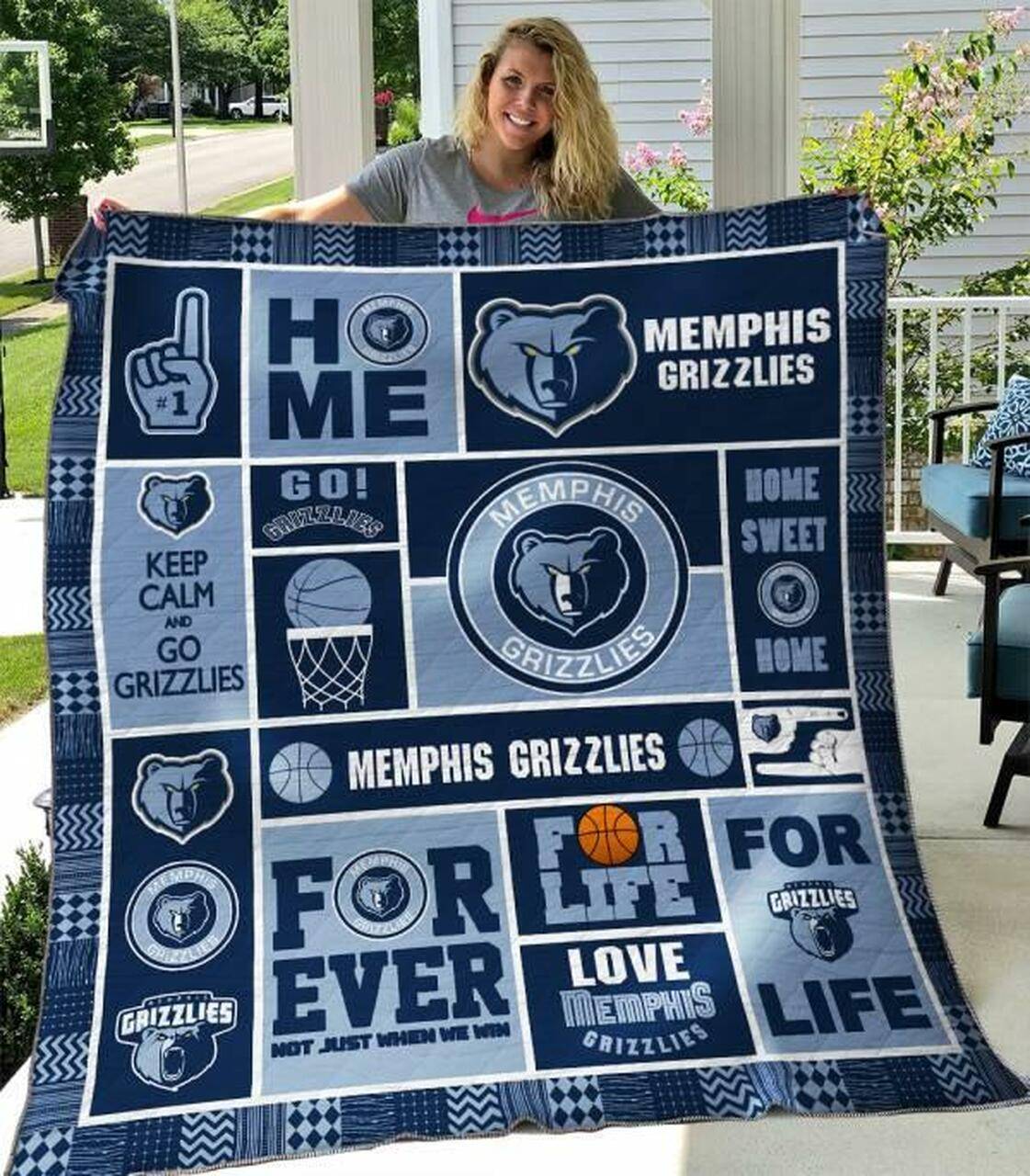 Memphis Grizzlies Quilt Blanket B200626 Quilt and Home Decor
