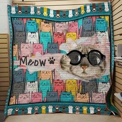 Meow Cat Quilt and Home Decor
