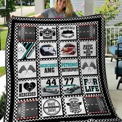 Mercedes Amg Petronas F1 Team Quilt Blanket B100622  Quilt and Home Decor