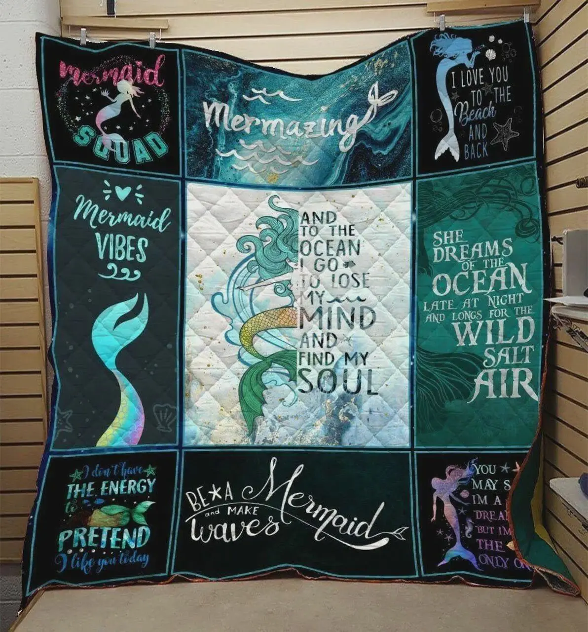 Mermaid Be A Mermaid And Make Waves Quilt Blanket Great Customized Blanket Gifts For Birthday Christmas Thanksgiving and Home Decor