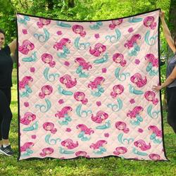 Mermaid Pink CL12100442MDQ Quilt Blanket and Home Decor
