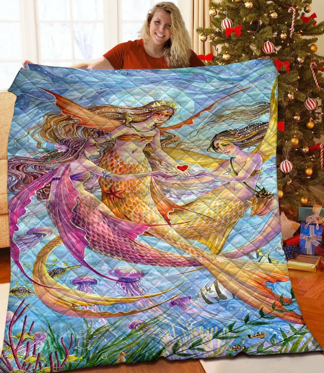 Mermaid Quilt Bdw and Home Decor