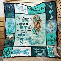 Mermaid Quilt Blanket Dhc06021092Td and Home Decor