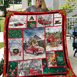 Merry Christmas Car Quilt Blanket Bs904 and Home Decor