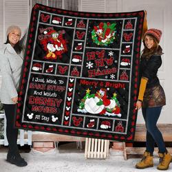 Merry Christmas Daisy Duck Xmas Gift Disney Fan Quilt and Home Decor