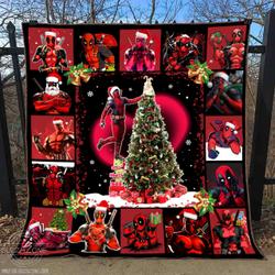 Merry Christmas Deadpool Qh Quilt and Home Decor