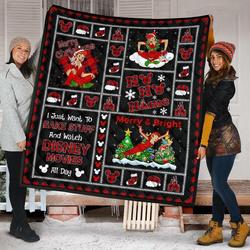 Merry Christmas Peter Pan Tinker Bell Xmas Gift Quilt and Home Decor