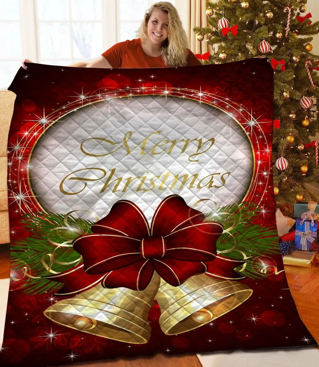 Merry Christmas Quilt Baz and Home Decor