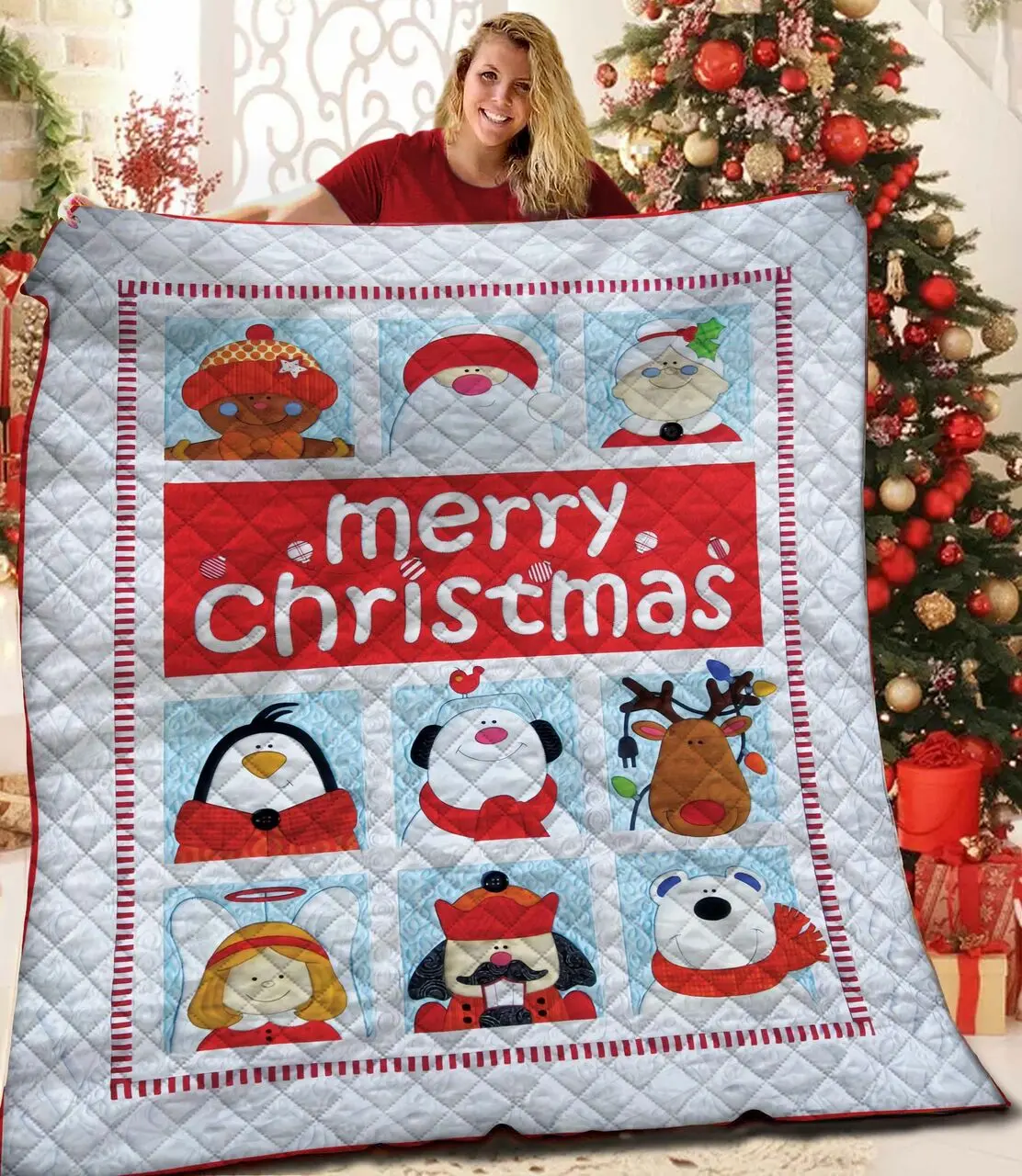 Merry Christmas Quilt Blanket Bbb011111Mh and Home Decor