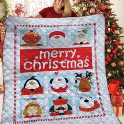 Merry Christmas Quilt Blanket Bbb011111Mh and Home Decor