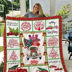 Merry Christmas Theme We Wish You A Merry Christmas Quilt Blanket Great Customized Blanket Gifts For Birthday Christmas Thanksgiving and Home Decor