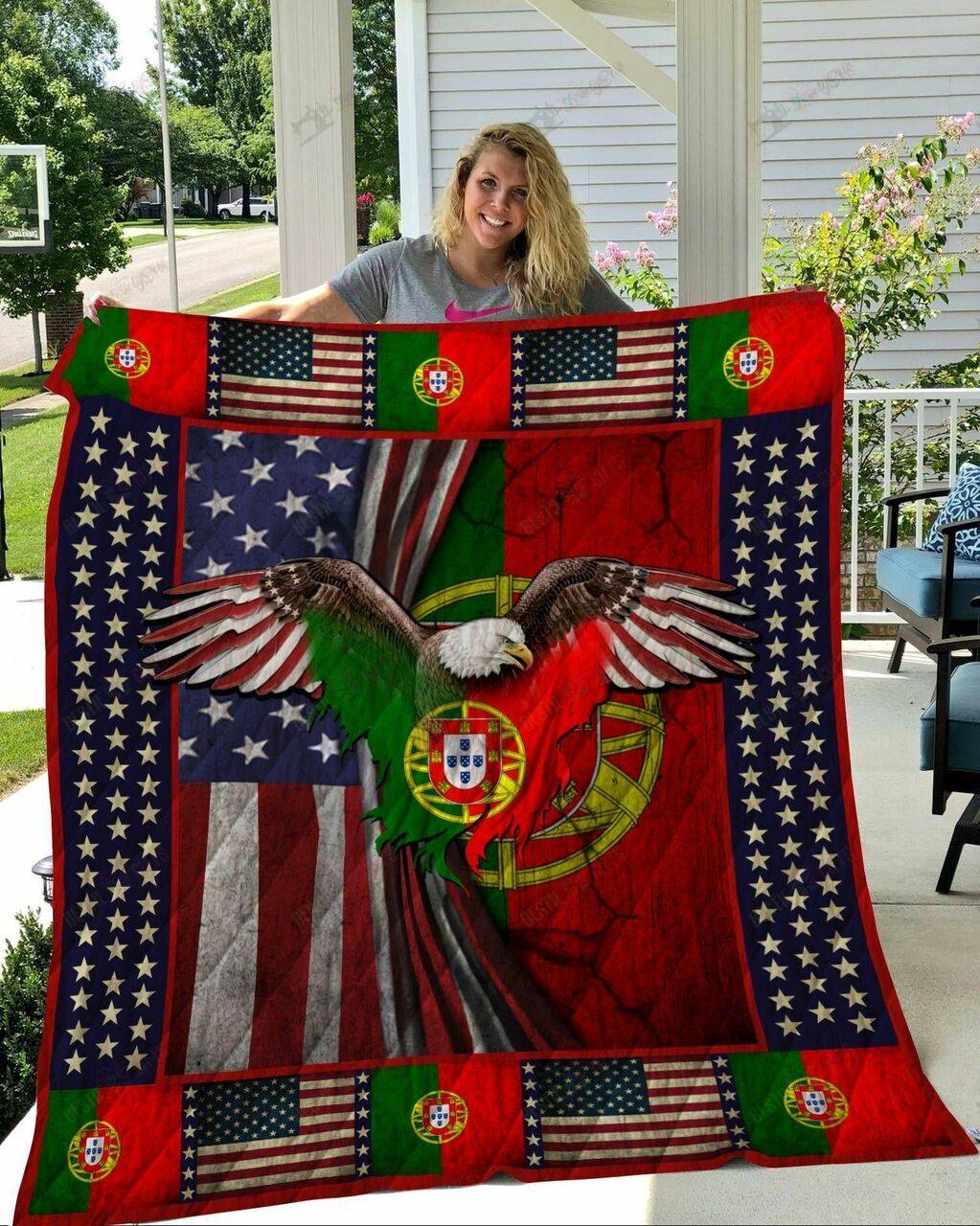 MHQNUOC102 America - Portugal Quilt Blanket and Home Decor