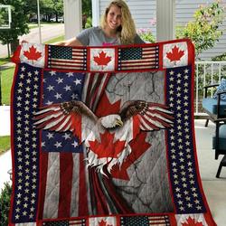 MHQNUOC104 America - Canada Quilt Blanket and Home Decor