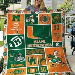 Miami Huricanes Quilt Blanket and Home Decor