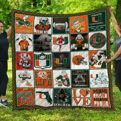 Miami Hurricanes Quilt Blanket and Home Decor