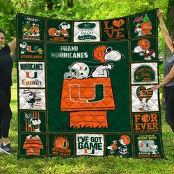 Miami Hurricanes Sn Mh Quilt Blanket and Home Decor