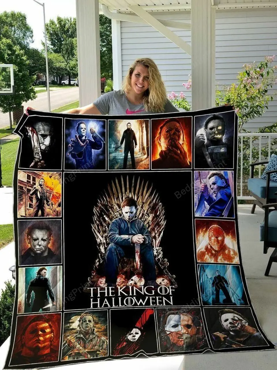 Michael Myers Halloween Movie Quilt Blanket All Season Plus Size Quilt Blanket and Home Decor