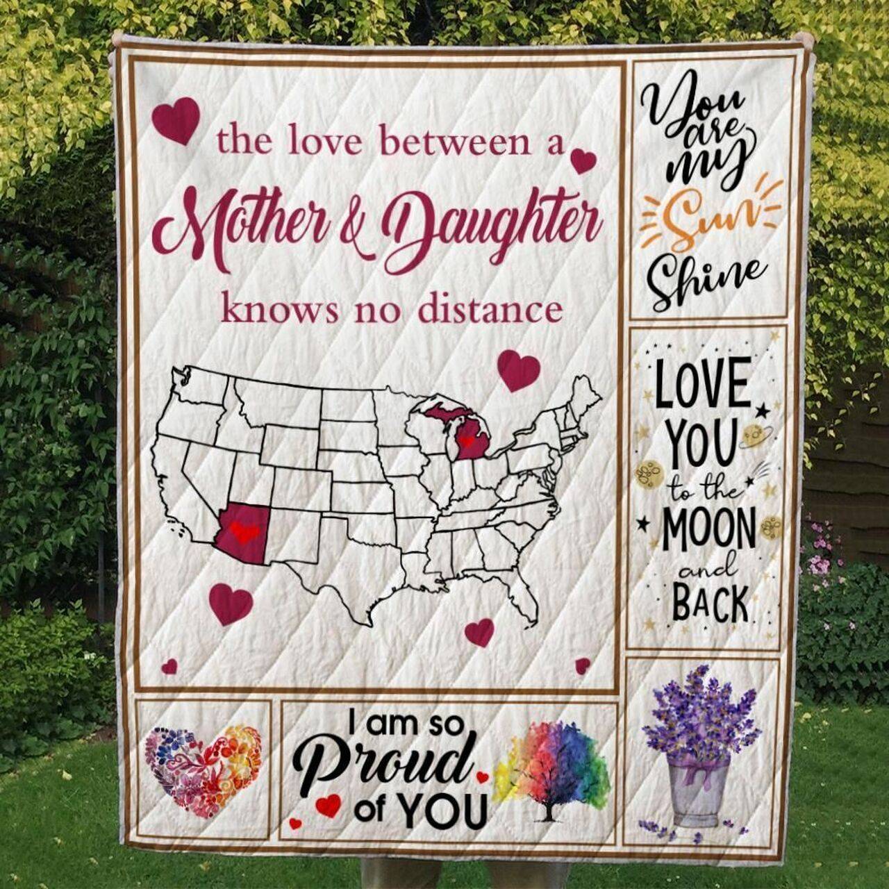 Michigan Arizona The Love Mother And Daughter Hur Quilt Bevrsr and Home Decor