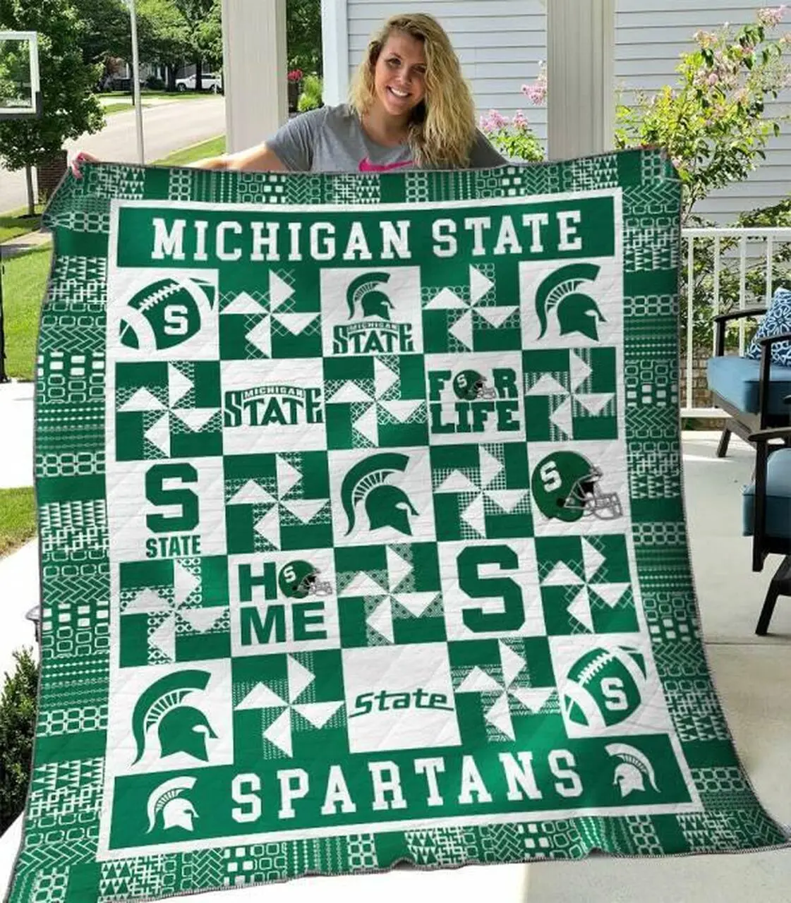 Michigan State Spartans Quilt Blanket Limited Quilt Blanket and Home Decor