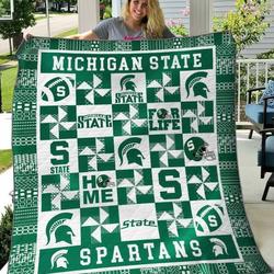 Michigan State Spartans Quilt Blanket  Limited Quilt Blanket and Home Decor