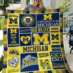 Michigan Wolverines 3 Blanket Th1607 Quilt and Home Decor