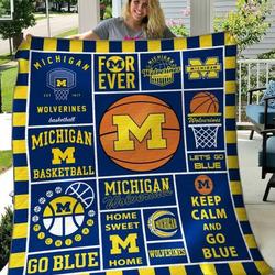 Michigan Wolverines Quilt Blanket B200624  Quilt and Home Decor
