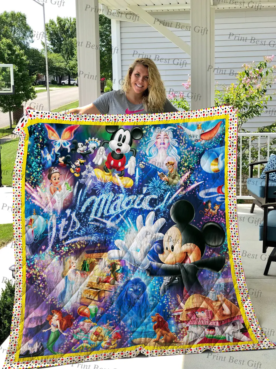 Mickey And Friends Poster Quilt and Home Decor