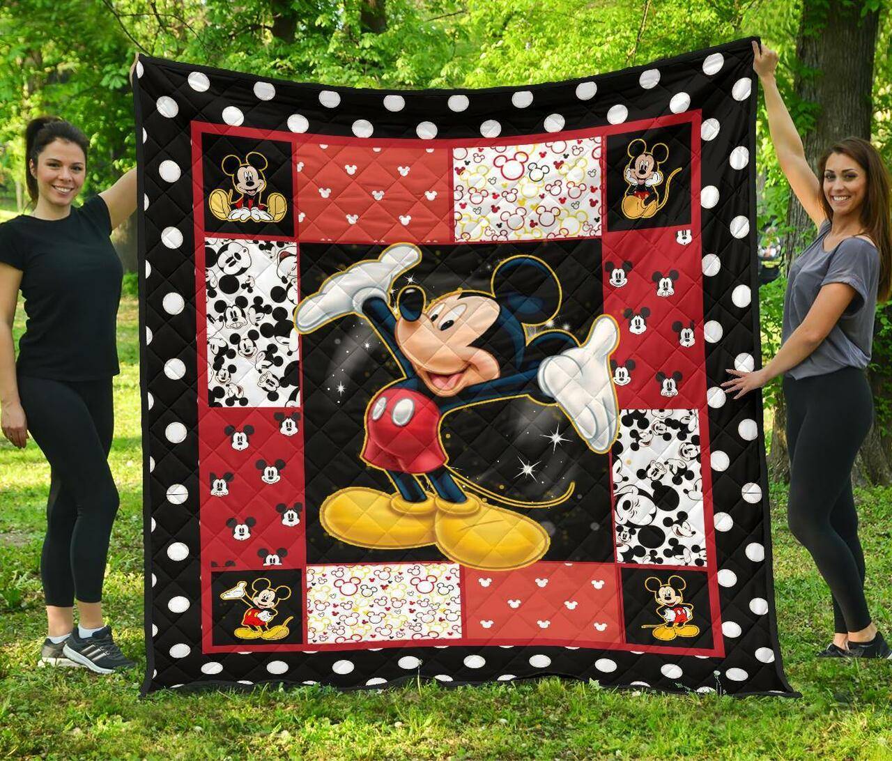 Mickey Disney Cartoon Fan Gift Idea Quilt and Home Decor