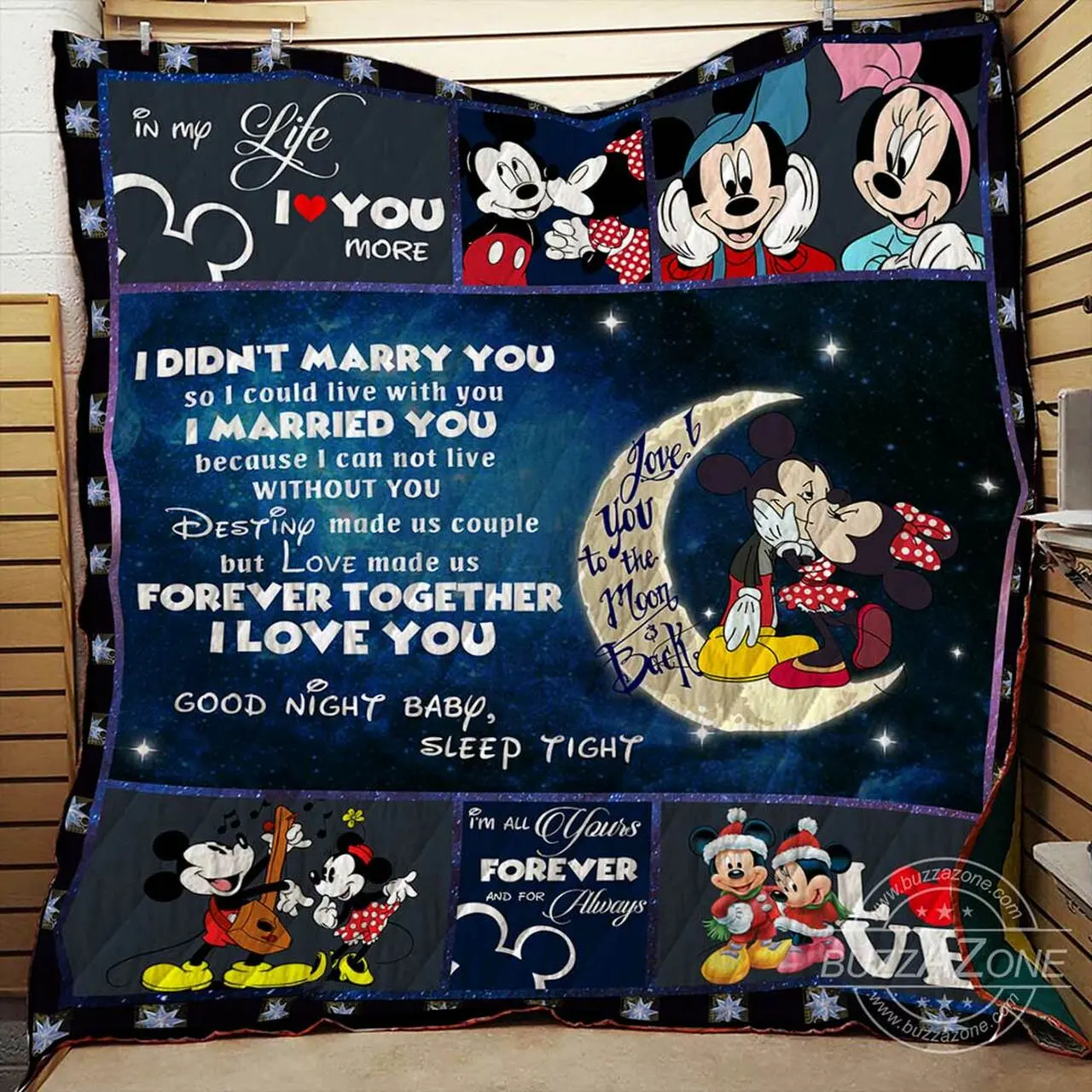 Mickey I Could Live With You Quilt Nh and Home Decor