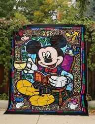 Mickey Mouse Book Coffee Quilt Blanket  Quilt and Home Decor