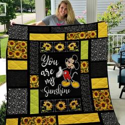 Mickey Mouse  You Are My Sunshine Quilt Blanket  Quilt and Home Decor