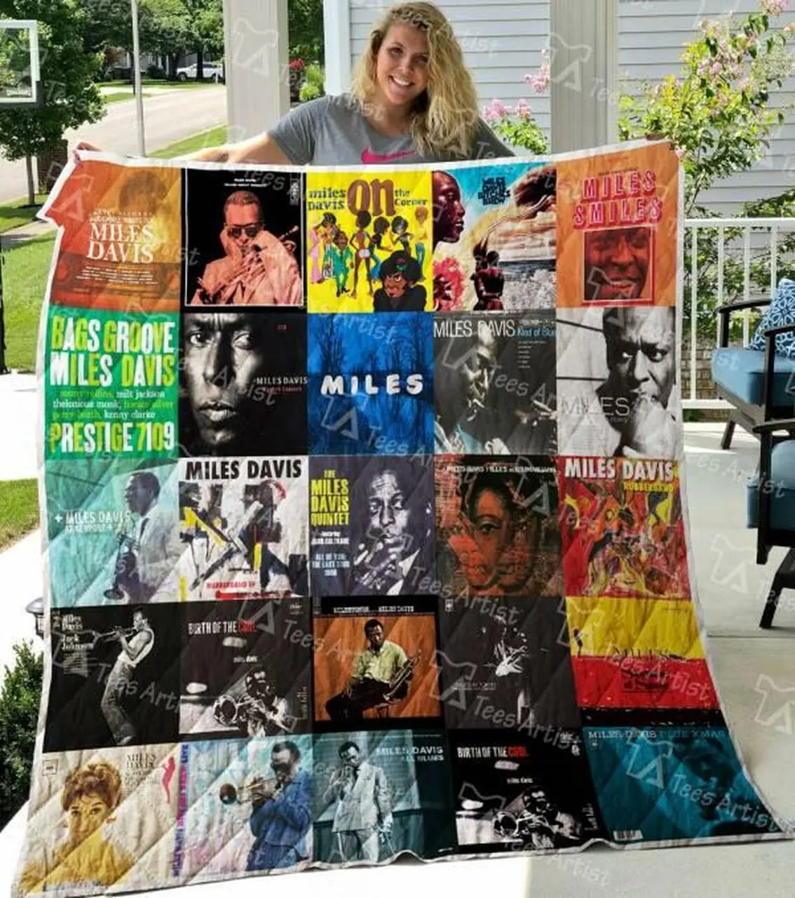 Miles Davis Quilt Blanket Limited Quilt Blanket and Home Decor