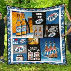 Miller Lite Funny Gift For Beer Lover Quilt and Home Decor